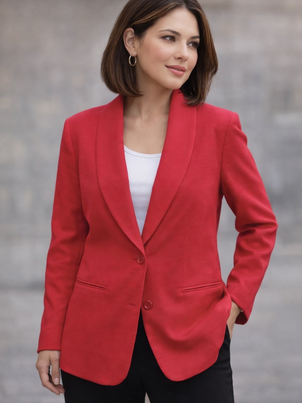 c. b. collections Petites Vintage Coral Color Lightweight Blazer Jacket Size 10P